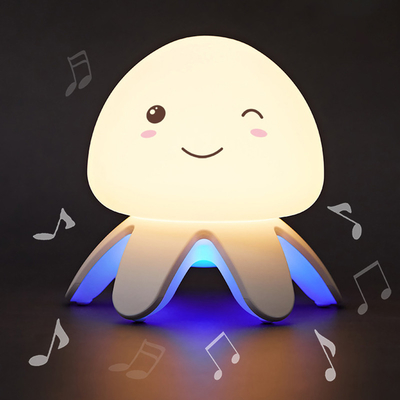 Van de de Kleuren Veranderende Tijdopnemer van siliconekwallen van de de Muziekstemming de Nacht Lichte Gift voor Jonge geitjes